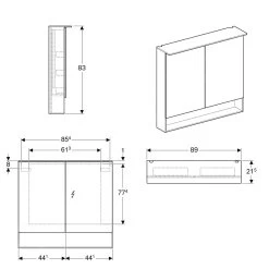 Geberit Acanto - Badkamer Bovenkast Met Spiegel 890x830 Mm, Mytic Eik 500.646.00.2 -Badkamer Paradijs df985f17ff79eaf34924e0af