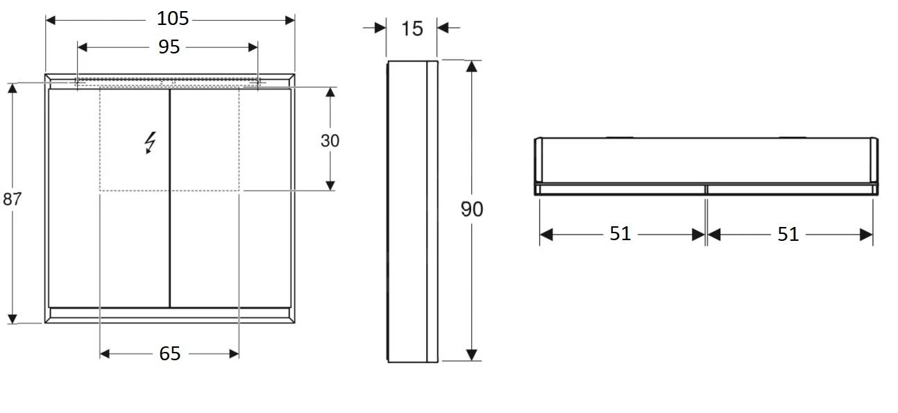 Geberit ONE - Spiegelkast Met LED-verlichting, 1050x900x150 Mm, 2 Deuren, Aluminium 505.814.00.1 4 Geberit ONE - Spiegelkast Met LED-verlichting, 1050x900x150 Mm, 2 Deuren, Aluminium 505.814.00.1 - Afbeelding 2