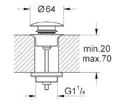Grohe Afvoergarnituren - Afvoerplug, Chroom 65807000 4 Grohe Afvoergarnituren - Afvoerplug, Chroom 65807000 - Afbeelding 2