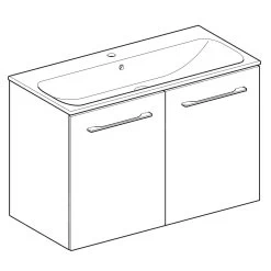 Geberit Selnova Square - Wastafelonderkast 635x988x480 Mm, Met Wastafel, 2 Deuren, Lava Mat 501.261.00.1 -Badkamer Paradijs e58c82e84551abe4f22c59fb