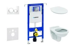 Geberit Duofix - Set Voorwandinstallatie, Closet Alpha Met WC-zitting, Bedieningspaneel Sigma20, Wit/chroom 111.355.00.5 ND4