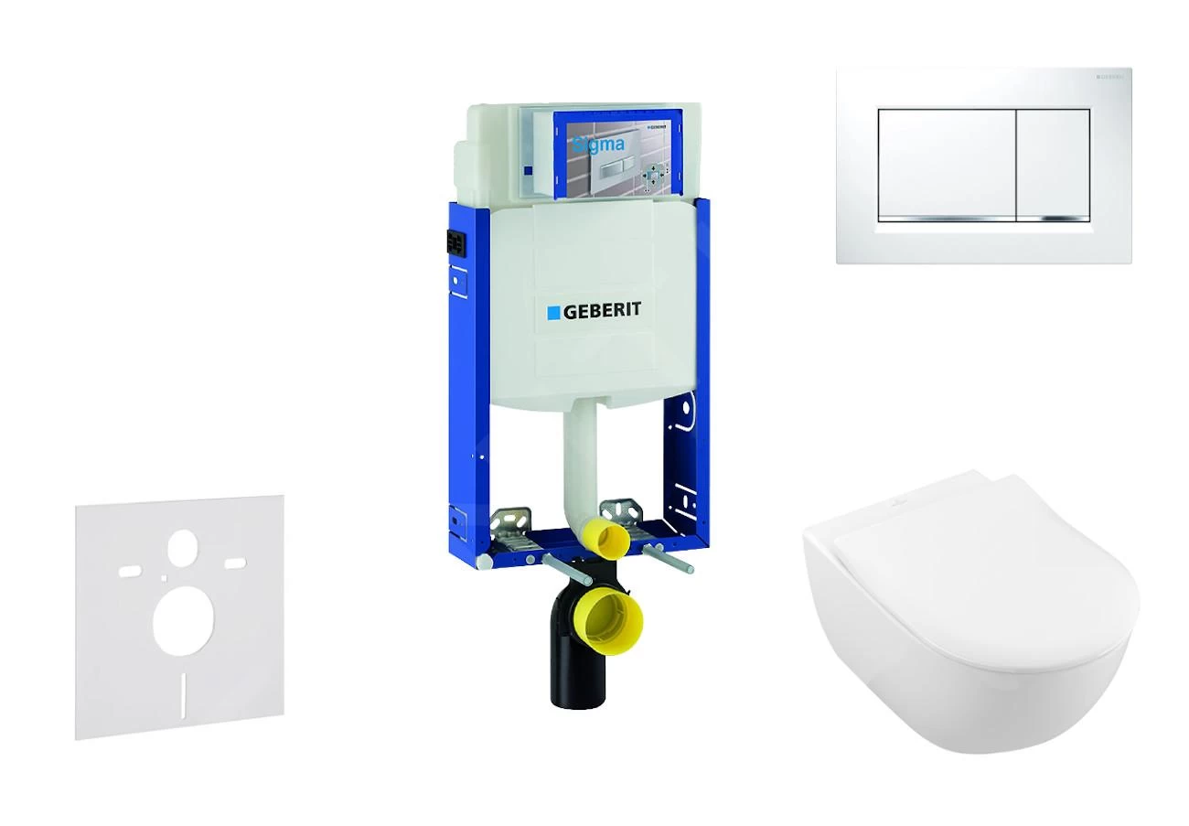 Geberit Kombifix - Toiletset Met Sigma30 Bedieningsplaat, Wit/glanzend Chroom + Villeroy Boch Hangend Toilet En Wc Bril, SoftClose, DirectFlush, CeramicPlus 110.302.00.5 NI5 3 Geberit Kombifix - Toiletset Met Sigma30 Bedieningsplaat, Wit/glanzend Chroom + Villeroy Boch Hangend Toilet En Wc Bril, SoftClose, DirectFlush, CeramicPlus 110.302.00.5 NI5