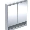 Geberit ONE - Spiegelkast Met LED-verlichting, 750x900x150 Mm, 2 Deuren, Met Nis, Inbouw, Wit 505.822.00.2 -Badkamer Paradijs ef406cebd5534c826f11308d