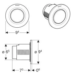 Geberit Spoelsystemen - Pneumatische Spoelbediening Op Afstand Type 1, Glanzend Chroom 116.041.21.1 -Badkamer Paradijs f0e02e10b3f041dda8e116e0