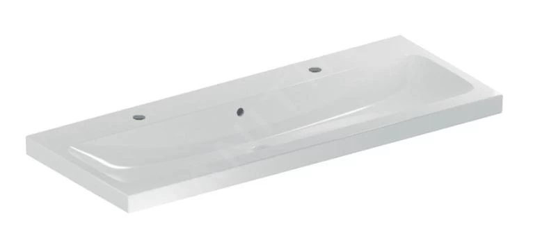 Geberit ICon - Dubbele Wastafel 1200x480x160 Mm, Met Overloop, 2 Kraangaten, KeraTect, Wit 501.837.00.2 3 Geberit ICon - Dubbele Wastafel 1200x480x160 Mm, Met Overloop, 2 Kraangaten, KeraTect, Wit 501.837.00.2