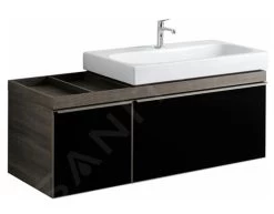 Geberit Citterio - Wastafelonderkast 900 Mm, Met Bijzetplank, Glanzend Zwart/eik Grijsbruin 500.568.JJ.1