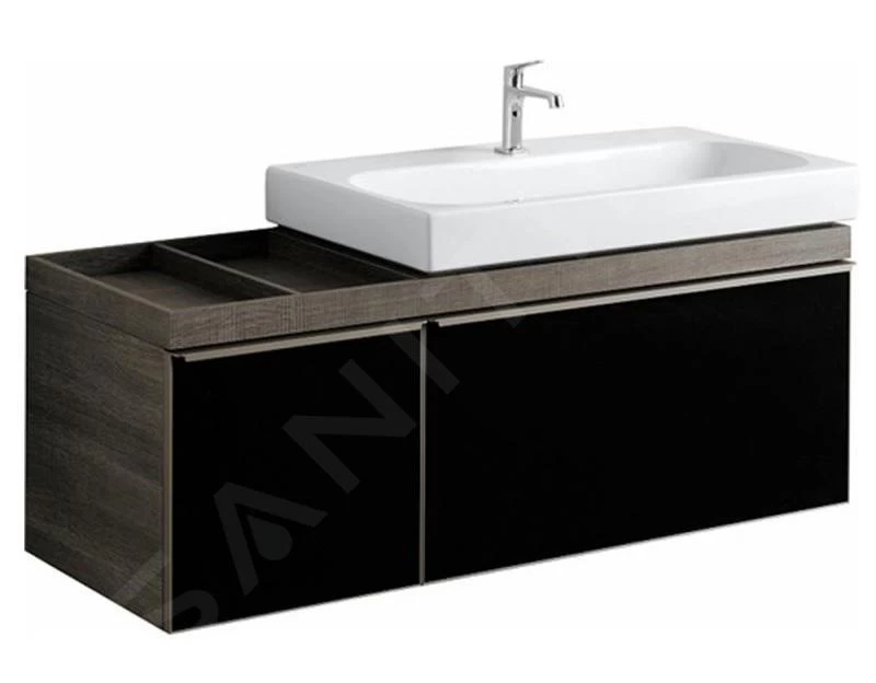 Geberit Citterio - Wastafelonderkast 900 Mm, Met Bijzetplank, Glanzend Zwart/eik Grijsbruin 500.568.JJ.1 3 Geberit Citterio - Wastafelonderkast 900 Mm, Met Bijzetplank, Glanzend Zwart/eik Grijsbruin 500.568.JJ.1