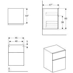 Geberit ICon - Onderbouw Zijkast Met 2 Laden 450x600 Mm, Mat Wit 841045000 -Badkamer Paradijs f598f50ae6627a2a84cf93c5 1