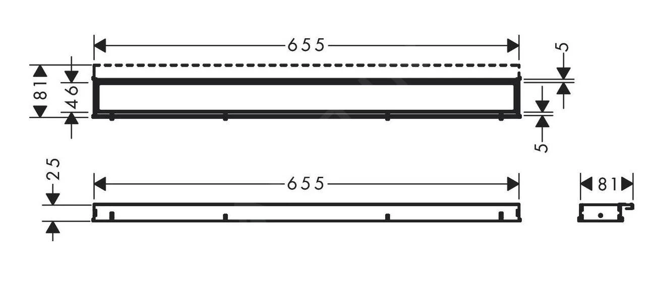 Hansgrohe RainDrain Match - Douchegoot Met Rvs Rooster 700, In Hoogte Verstelbaar Frame, Wit 56037450 4 Hansgrohe RainDrain Match - Douchegoot Met Rvs Rooster 700, In Hoogte Verstelbaar Frame, Wit 56037450 - Afbeelding 2