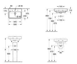 Villeroy & Boch O.novo - Fontein 500x370 Mm, Zonder Overloop, Kraangat, Alpine Wit 43445101 -Badkamer Paradijs f993d9d01cc0d3b37244791f 1