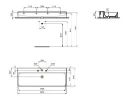 Ideal Standard Conca Ceram - Opbouw Wastafel 1200x450 Mm, Zonder Overloop, Met 3 Kraangaten, Wit T384301 -Badkamer Paradijs fa843e6a89267e131627c6dd