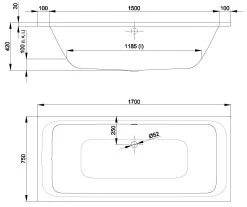 Bette Select - Duo Inbouwbad, 1700x750 Mm, 1 Gat Voor Handgreep, Anti-Slip, Wit 3472-0001GR,AR -Badkamer Paradijs fb38a264b33e6fc488a068c5 2