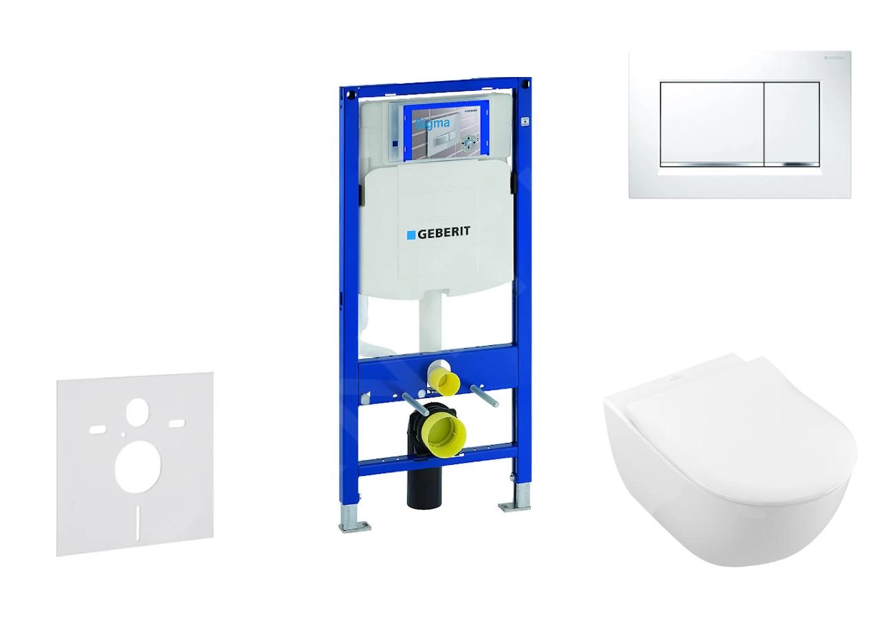 Geberit Duofix - Toiletset Met Sigma30 Bedieningsplaat, Wit/glanzend Chroom + Villeroy Boch Hangend Toilet En Wc Bril, DirectFlush, SoftClose, CeramicPlus 111.300.00.5 NI5 3 Geberit Duofix - Toiletset Met Sigma30 Bedieningsplaat, Wit/glanzend Chroom + Villeroy Boch Hangend Toilet En Wc Bril, DirectFlush, SoftClose, CeramicPlus 111.300.00.5 NI5