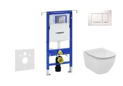Geberit Duofix - Set Voorwandinstallatie, Toilet En Zitting Ideal Standard Tesi, Sigma30 Bedieningsplaat, Wit/chroom 111.355.00.5 NF5