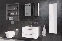 Kielle Vega - Wastafelkast Met Wastafel, 60x50x46 Cm, 2 Laden, Glanzend Wit 50018S60 -Badkamer Paradijs ff9d6a4c37ca14742db609ca